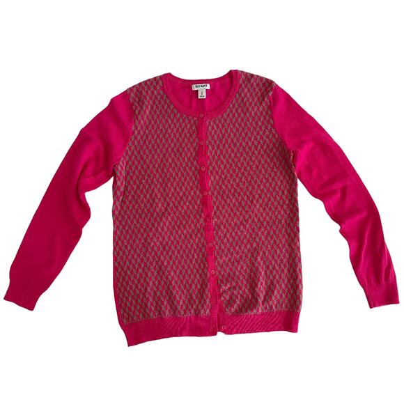 Old Navy Pink & Tan Geometric‎ Cardigan Sweater Size Medium - Picture 8 of 8